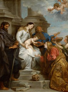 The Coronation of Saint Rosalia (Madonna and Child with Saints Rosalia, Peter and Paul), 1629. Creator: Dyck, Sir Anthony van (1599-1641).