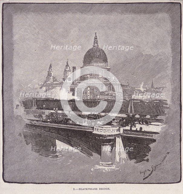 Blackfriars Bridge, London, 1796. Artist: James Walker