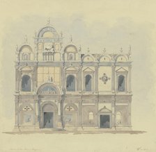 Facade of the Scuola Grande di San Marco in Venice, 1850. Creator: Friedrich Wilhelm Ludwig.