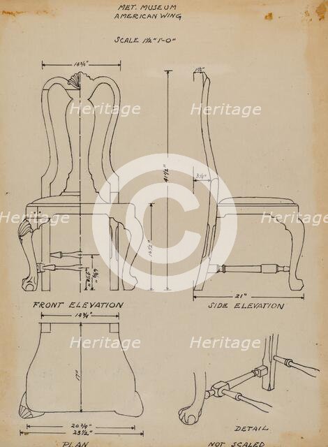 Side Chair, c. 1937. Creator: Charles Squires.