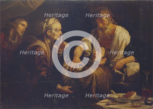 Isaac Blessing Jacob, 1640s. Creator: Assereto, Gioacchino (1600-1649).