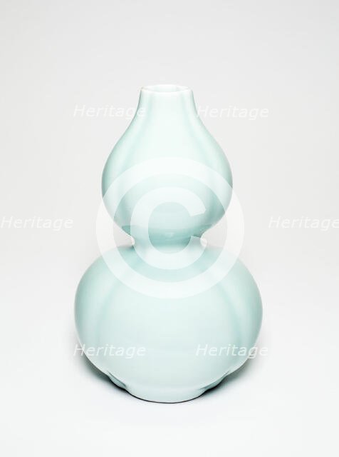Lobed Gourd-Shaped Vase, Qing dynasty, Qianlong reign mark (1736-1795), c. 19th/20th century. Creator: Unknown.