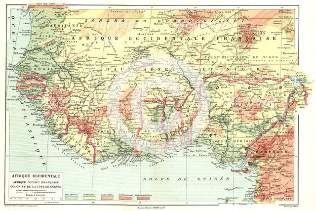 ''Map, Afrique Occidentale; L'Ouest Africain', 1914. Creator: Unknown.