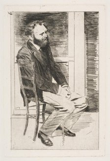 Manet Seated, Turned to the Right, 1864-65. Creator: Edgar Degas.