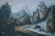 Torrent and Waterfall in the Alps, 1792. Creator: Louis Bélanger (French, 1756-1816).