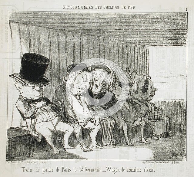 Train de plaisir de Paris à St-Germain..., 1852. Creator: Honore Daumier.