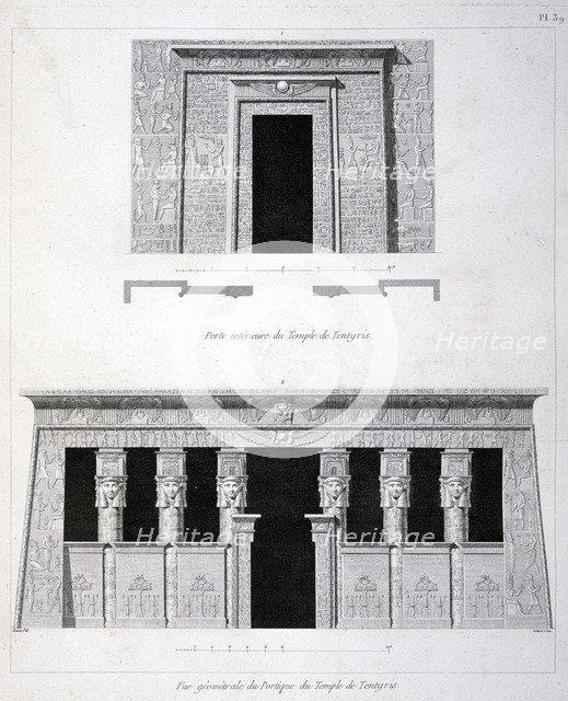 A Doorway and Gantry at the Temple of Tentyris, 19th century. Artist: Vivant Denon