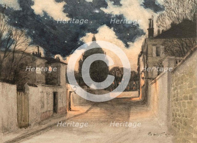 Starry night over Montmartre, 1897. Creator: Grasset, Eugène (1841-1917).