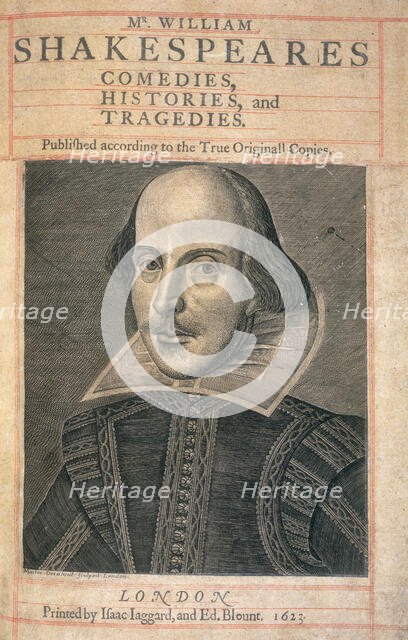 William Shakespeare, 1623. Creator: Martin Droeshout.