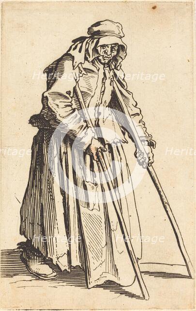 Beggar Woman with Crutches, c. 1622. Creator: Jacques Callot.