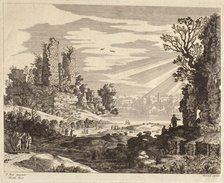 Landscape with Figures, c1660-1690. Creator: Adam Perelle.