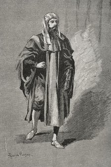 Ibn Tumart (Abu Abd Allah Amghar Ibn Tumart (c1080-1130), Berber Muslim leader, 1890.  Creator: Joan Serra y Pausas.