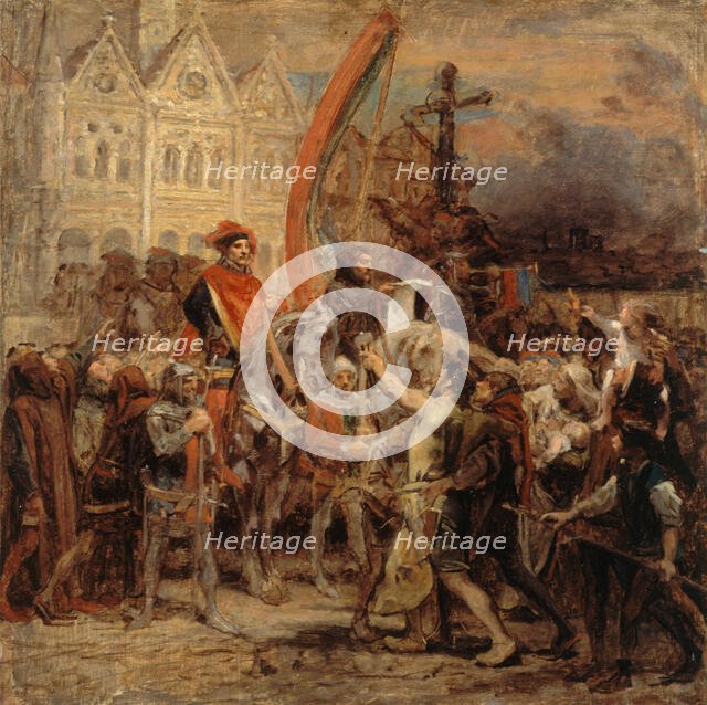 Sketch for a painting: Etienne Marcel and the Great Ordinance of 1357, c1883. Creator: Diogene Ulyssee Napoleon Maillart.