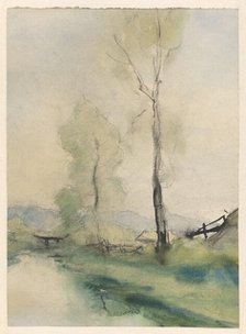 Poplars by a stream, 1867-1931. Creator: Pieter H.J.J. Ras.