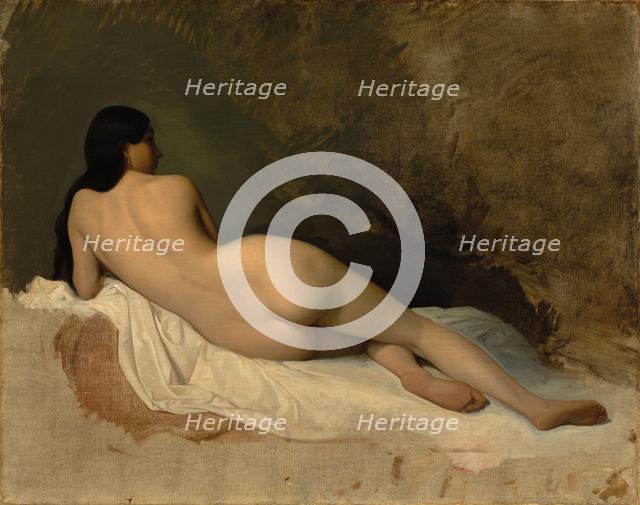 Study of a Reclining Nude, c. 1841. Creator: Isidore Pils (French, 1813/15-1875).