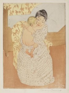 Maternal Caress, c. 1891. Creator: Mary Cassatt.