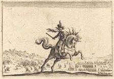 Military Commander on Horseback, c. 1622. Creator: Jacques Callot.