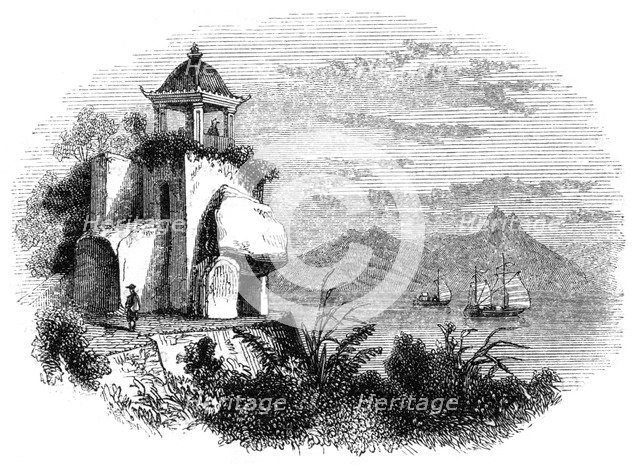 Camoens grotto, Macao, 1847. Artist: Armstrong