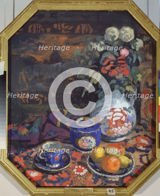 Still life, 1914. Artist: Zaytsev, Nikolai Semyonovich (1885-1938)