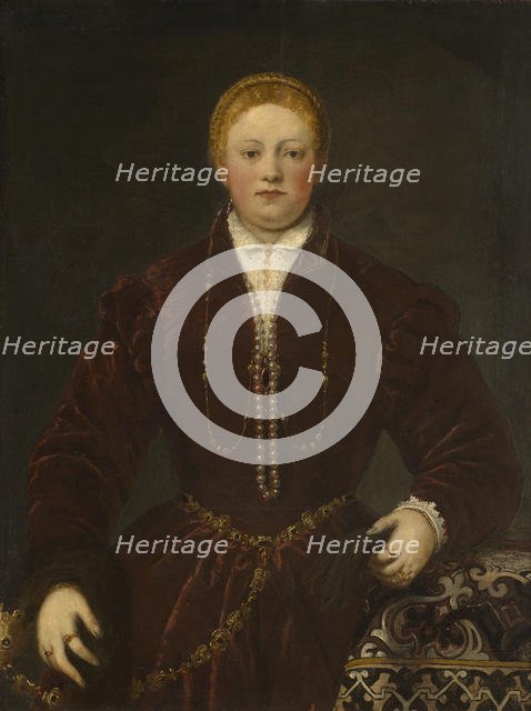 Portrait of a Young Lady, ca 1555. Creator: Tintoretto, Jacopo (1518-1594).