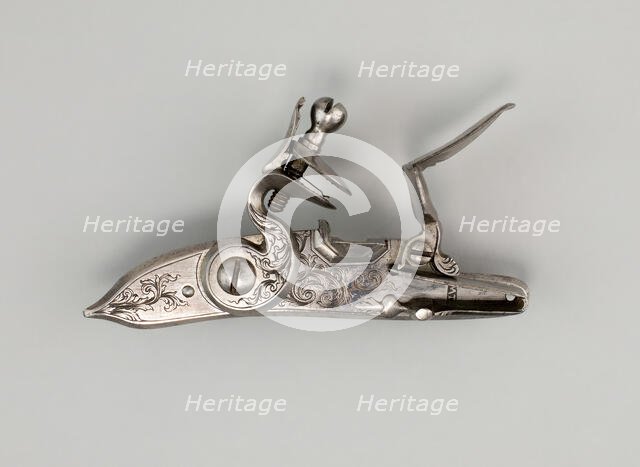 Flintlock of a Gun, Europe, late 19th century. Creator: Unknown.