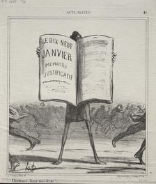 Actualities (No. 41): Electors, in my arms!..., 1869. Creator: Honoré Daumier (French, 1808-1879).