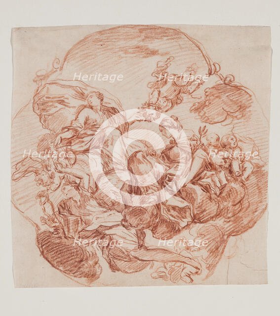 Design for Ceiling Decoration, 18th century. Creator: Manner of François Lemoyne (1700-1800).