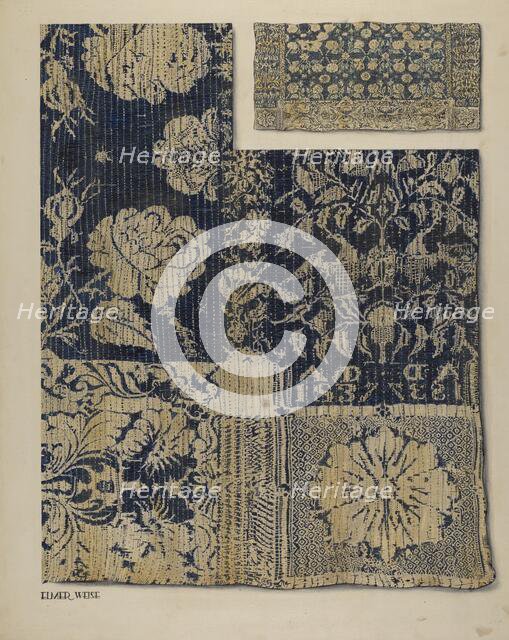 Handwoven Tapestry Coverlet, c. 1938. Creator: Elmer Weise.