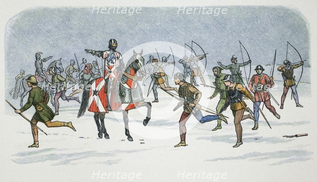 Strategem of Lord Fauconberg at the Battle of Towton, Yorkshire, 1461 (1864).  Artist: James William Edmund Doyle