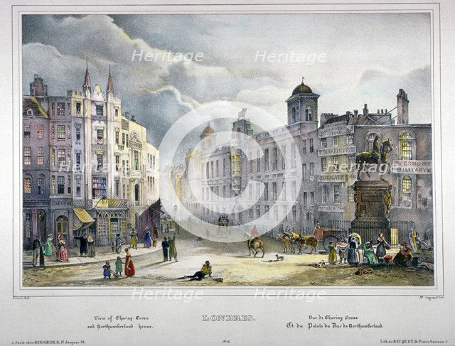 View of Northumberland House and Charing Cross, Westminster, London, 1840. Artist: A Legrand