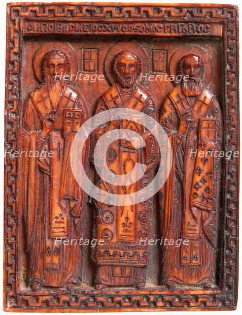 Icon with Three Church Fathers, Greek, ca. 1500 or later. Creator: Unknown.