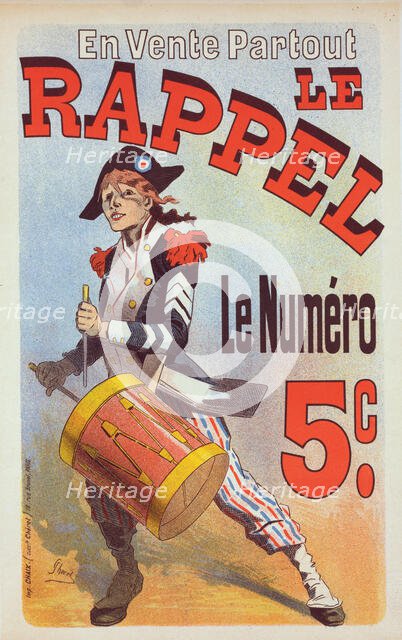 Affiche pour le journal "Le Rappel"., c1900. Creator: Jules Cheret.
