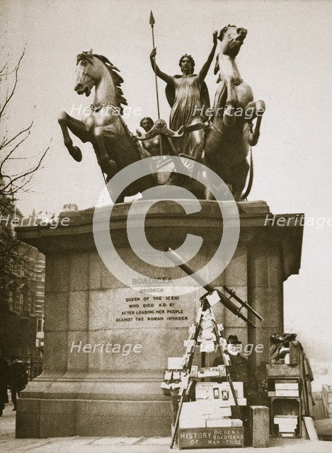 Monument to Boadicea, Westminster Bridge, London, c1926-1927. Artist: Unknown