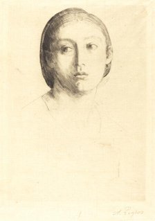 Head of a Young Girl (Tete de jeune fille). Creator: Alphonse Legros.