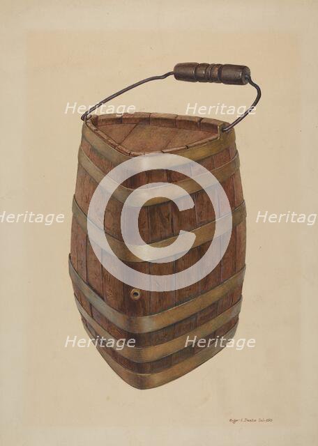 Triangle Field Water Keg, c. 1939. Creator: Roger Deats.