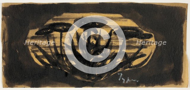 Untitled Drawing for Frame Cartouche (Plant Motif), 1899/1908. Creator: Theodore Roussel.