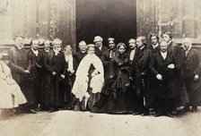 The "Queen of the Sandwich Islands" visiting Oxford, with Oxford dignitaries, 1866. Creator: Unknown.