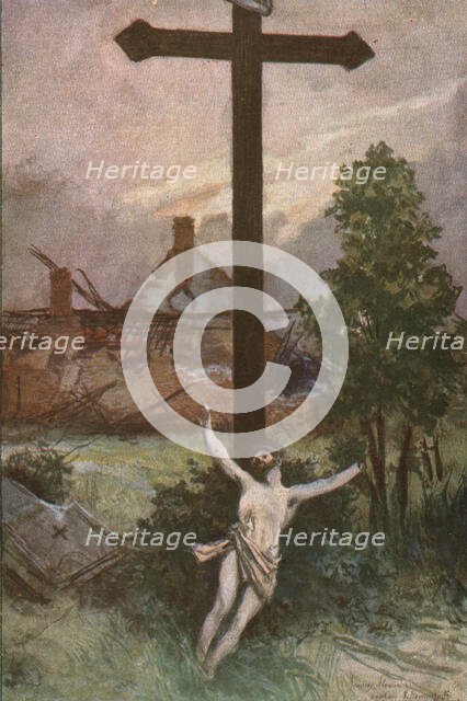 ''Le Christ du Cimetiere de Ramscapelle.', c1915. Creator: Francois Flameng.