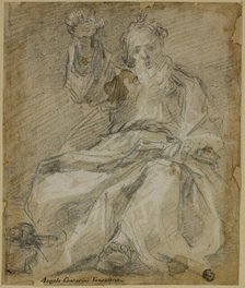 Seated Bearded Figure (Prophet?), c. 1591. Creator: Ferrau Fenzoni.