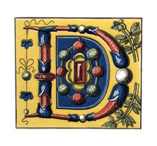 Initial letter 'D', 15th century, (1843).Artist: Henry Shaw
