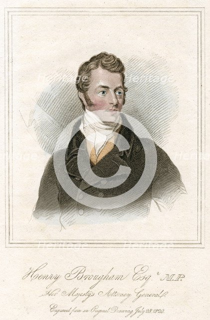 Henry Peter Brougham, 1st Baron Brougham and Vaux, Scottish lawyer and politician, c1820. Artist: Unknown