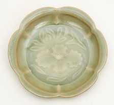Dish with Petal-Lobed Rim, Lotus, and Waterweeds, Northern Song dynasty, 11th/12th century. Creator: Unknown.