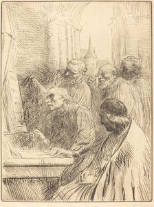 Monks at Church (Les moines a l'eglise). Creator: Alphonse Legros.