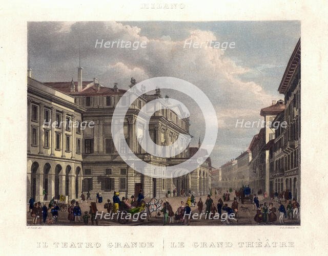 Teatro alla Scala, End 1830s. Creator: Sidoli, Alessandro (1812-1855).