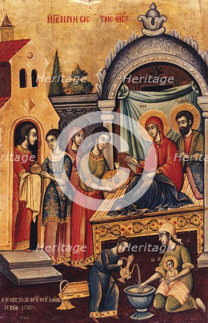 Birth of the Virgin, 1785. Creator: Greek School.