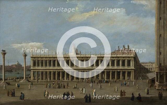 Venice, the Piazzetta, looking west, with the Libreria . Creator: Canaletto (1697-1768).