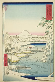 The Riverbank at Sukiya in the Eastern Capital (Toto Sukiyagashi), from the series "Thirty...,1858. Creator: Ando Hiroshige.