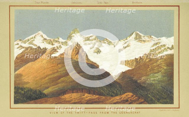 View of the Trift-Pass  from the Görnergrat, 1859.  Creator: Day & Son.