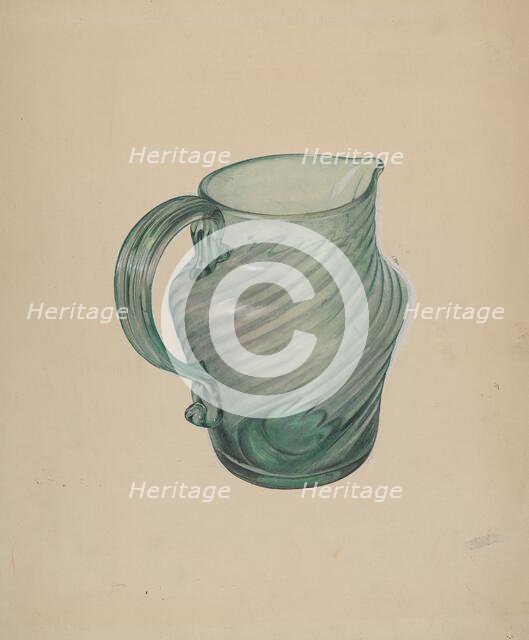 Glass Pitcher, c. 1937. Creator: Beverly Chichester.