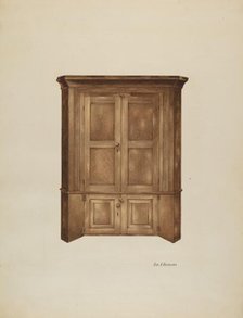 Corner Cupboard, c. 1937. Creator: George V. Vezolles.